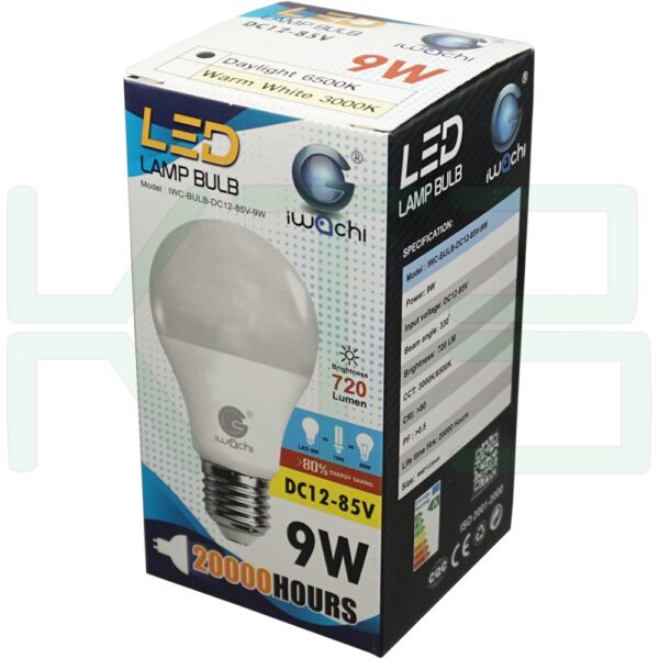 หลอด BULB LED DC 12V 9W แสงเดย์ไลท์(ขาว) (B-19)