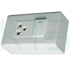 บล็อกลอย ขนาด 2x4 นิ้ว พร้อม ปลั๊กกราวด์ 1 ตัว สวิตซ์ 1 ตัว (G-06)