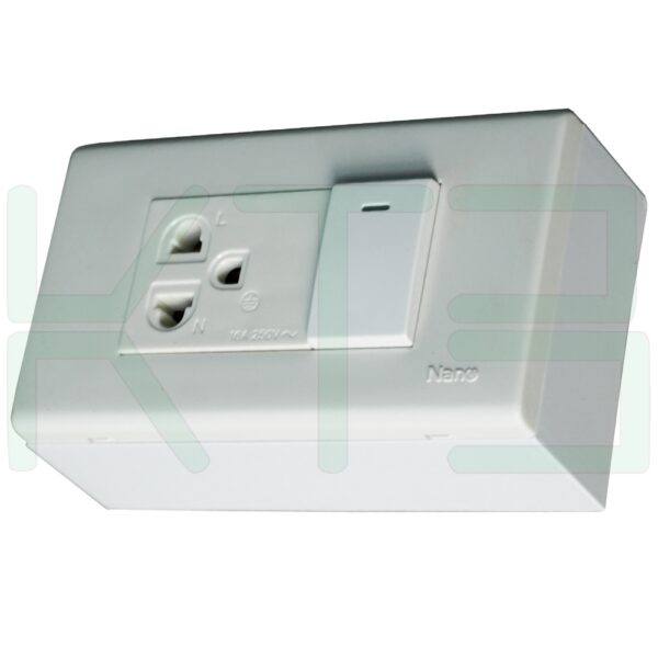 บล็อกลอย ขนาด 2x4 นิ้ว พร้อม ปลั๊กกราวด์ 1 ตัว สวิตซ์ 1 ตัว (G-06)