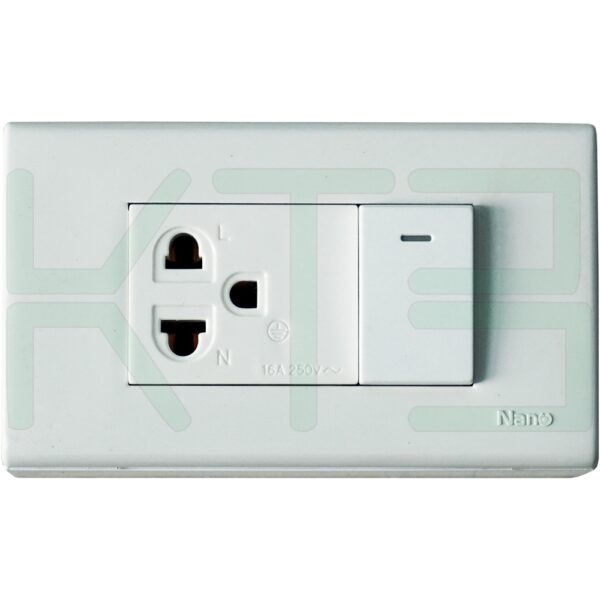 บล็อกลอย ขนาด 2x4 นิ้ว พร้อม ปลั๊กกราวด์ 1 ตัว สวิตซ์ 1 ตัว (G-06)