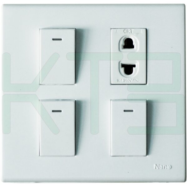 บล็อกลอย ขนาด 4x4 นิ้ว พร้อม ปลั๊ก 1 สวิตช์ 3 (G-12)