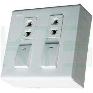 บล็อกลอย ขนาด 4x4 นิ้ว พร้อม ปลั๊ก 2 ตัว สวิตช์ 2 ตัว (G-13)