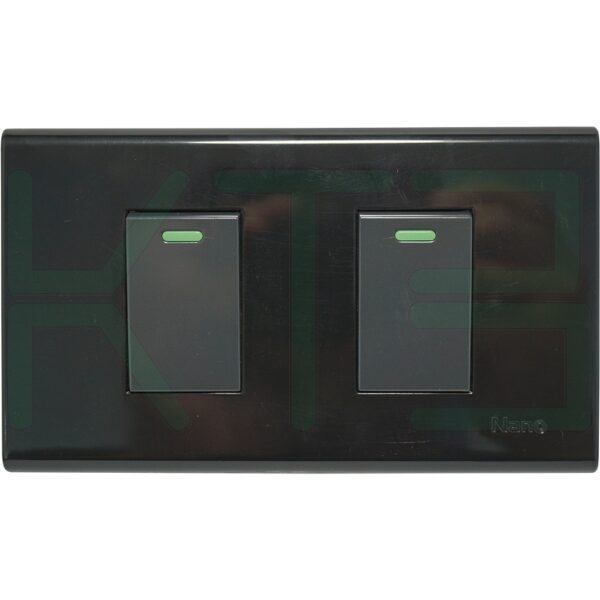 บล็อกลอย ขนาด 2x4 นิ้ว พร้อม สวิตซ์ 2 ตัว สีดำ (G-17)