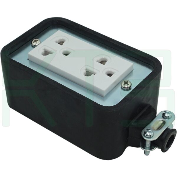 บล็อกยาง ขนาด 2x4 นิ้ว พร้อม ปลั๊กกราวด์คู่ (G-25)