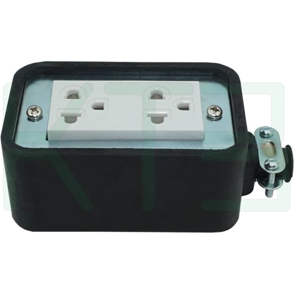 บล็อกยาง ขนาด 2x4 นิ้ว พร้อม ปลั๊กกราวด์คู่ (G-25)