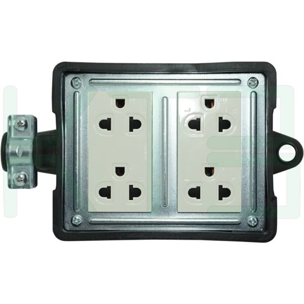 บล็อกยาง ขนาด 4x4 นิ้ว พร้อม ปลั๊กกราวด์คู่ (G-26)