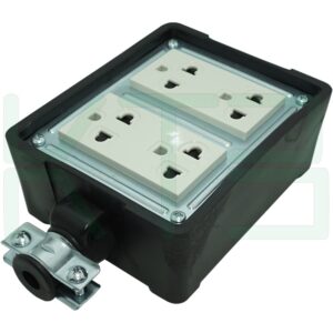 บล็อกยาง ขนาด 4x4 นิ้ว พร้อม ปลั๊กกราวด์คู่ (G-26)