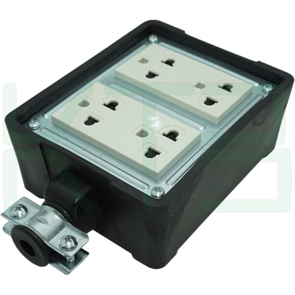 บล็อกยาง ขนาด 4x4 นิ้ว พร้อม ปลั๊กกราวด์คู่ (G-26)