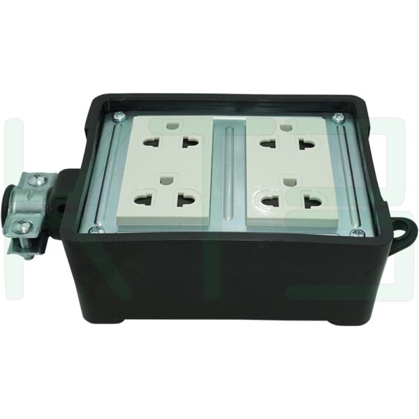 บล็อกยาง ขนาด 4x4 นิ้ว พร้อม ปลั๊กกราวด์คู่ (G-26)