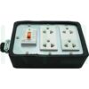 บล็อกยาง ขนาด 4x6 นิ้ว พร้อม เซฟตี้เบรกเกอร์ 1 ตัว ปลั๊กกราวด์คู่ 2 ตัว (G-27) (ปลั๊กคละรุ่น เสียบสายและขันน็อต)