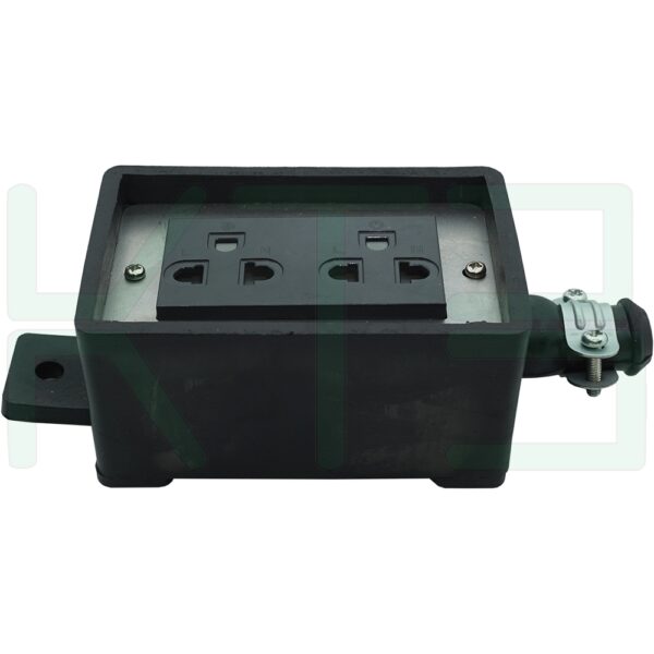 บล็อกยาง ขนาด 2x4 นิ้ว พร้อม ปลั๊กกราวด์คู่ สีดำ 1 ตัว (G-43)