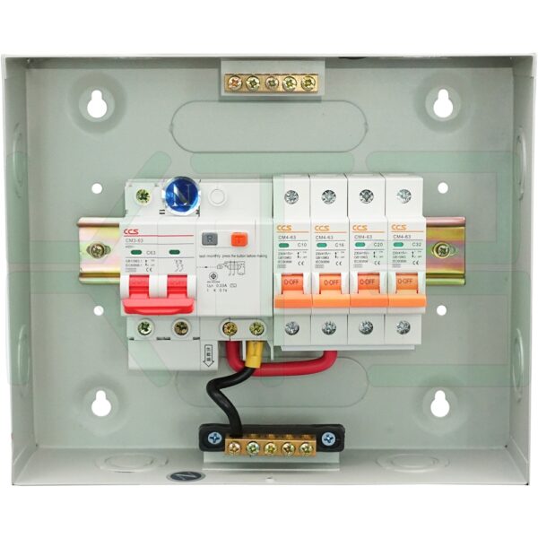 ตู้กันดูด 4 ช่อง ตู้คอนซูมเมอร์ยูนิต ตู้คอนซูเมอร์ ควบคุมไฟฟ้า ตู้กันดูดกันช๊อต (M-07)