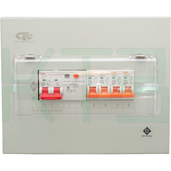 ตู้กันดูด 4 ช่อง ตู้คอนซูมเมอร์ยูนิต ตู้คอนซูเมอร์ ควบคุมไฟฟ้า ตู้กันดูดกันช๊อต (M-07)