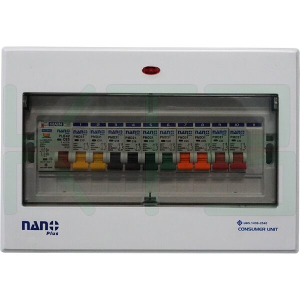 ตู้คอนซูมเมอร์ 10 ช่อง + MAIN RCBO (กันดูด) (M-08)