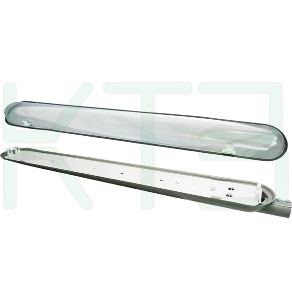 โคม ถนน 2x36W พร้อม อุปกรณ์ ติดตั้ง ขาเหล็ก และ ฐานยึด (โคมเปล่า) (P-02)