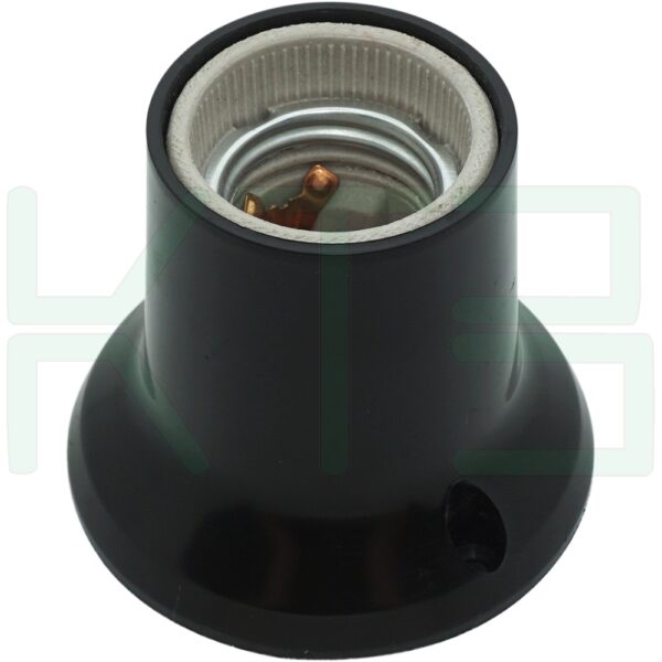 ขั้วกระเบื้อง E27 หุ้มพลาสติก สีดำ (R-45)