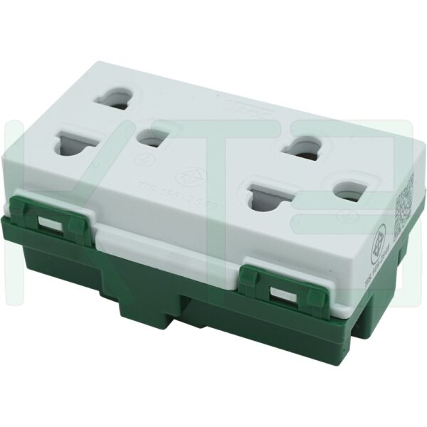 S-11-2 (Copy) เต้ารับ กราวด์คู่ ปลั๊ก กราวด์คู่ รุ่นใหม่ แบบสปริงล็อค (S-11)