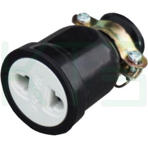 S-26-6 (Copy) ปลั๊ก ยาง พาวเวอร์ ตัวเมีย 2 ขา กลม แบน (S-26)