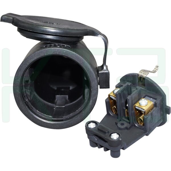 S-49-2 (Copy) ปลั๊ก เยอรมัน พาวเวอร์ ตัวเมีย เสียบขากลม สีดำ (ST-640) (S-49)