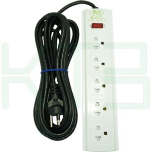 V-11-1 (Copy) รางปลั๊ก 5 ช่อง 3 เมตร พร้อม ม่านนิรภัย (V-11)