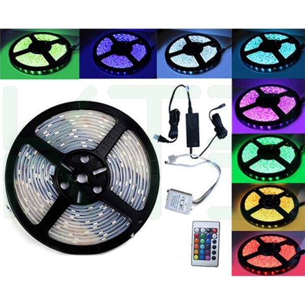 ไฟริบบิ้น LED กันน้ำ สลับสี RGB พร้อมอุปกรณ์ (ไฟประดับ ไฟตกแต่ง) (X-25)