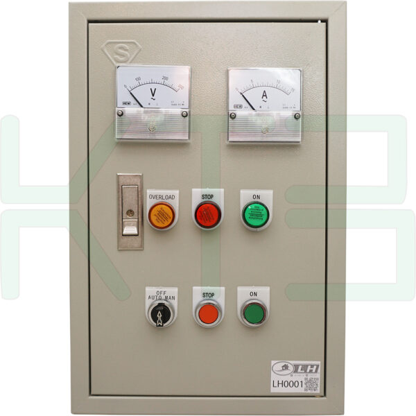 LH0001 ตู้ควบคุมมอเตอร์ 220V 3Hp ใช้งานรวมกับลูกลอยไฟฟ้า รุ่นเข็ม V, A