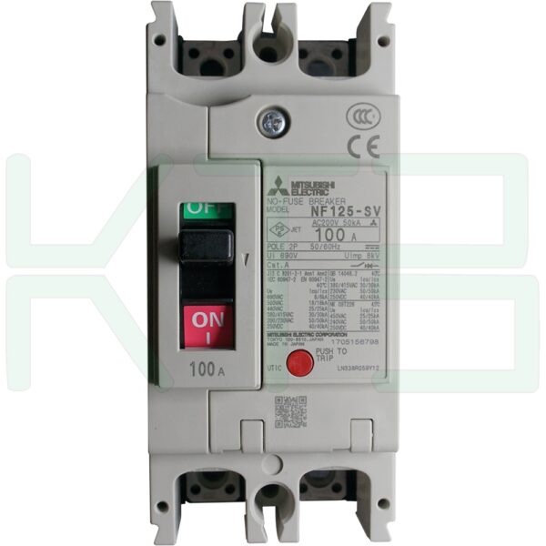 (Mitsubishi)-NF125-SV-2P-100A-3 (Copy) เบรกเกอร์ NF125 SV 2P 100A Mitsubishi